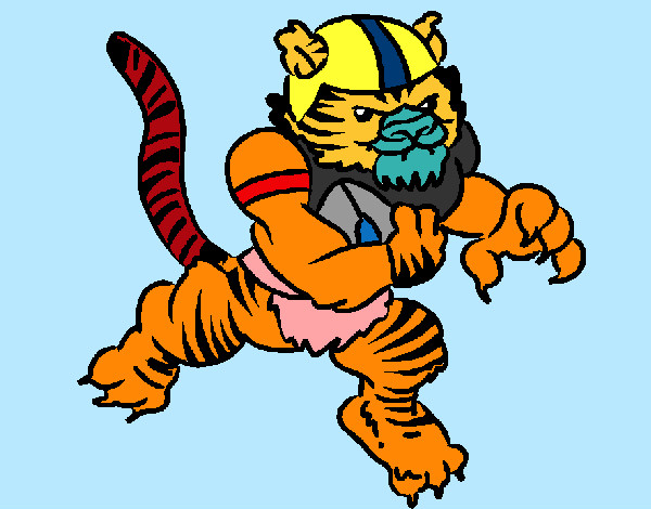 Desenho Jogador tigre pintado por cililipi