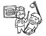 Desenho Dentista com paciente pintado por Luaraazm
