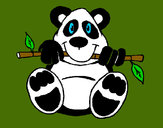 Desenho Urso panda pintado por mica