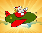 Desenho Santa no avião pintado por ImShampoo
