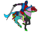 Desenho Cavaleiro a cavalo IV pintado por muriloca