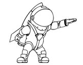 Desenho Astronauta com foguete pintado por cauazinho