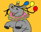Desenho Elefante com 3 balões pintado por Vidafeliz