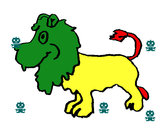 Desenho Leão de perfil pintado por henriquecd