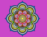 Desenho Mandala flor oriental pintado por Luzearte