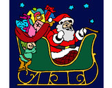 Desenho Pai Natal no seu trenó pintado por ImShampoo