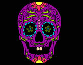 Desenho Crânio mexicano pintado por missmirim