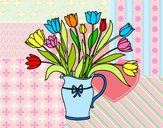 Desenho Jarro de tulipa pintado por gismonti