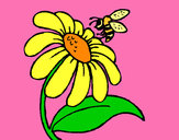 Desenho Margarida com abelha pintado por MParacampo