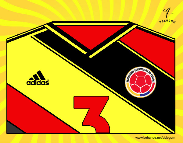 Desenho Camisa da copa do mundo de futebol 2014 da Colômbia pintado por scott05