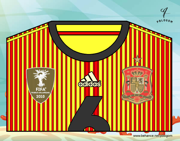Desenho Camisa da copa do mundo de futebol 2014 da Espanha pintado por scott05