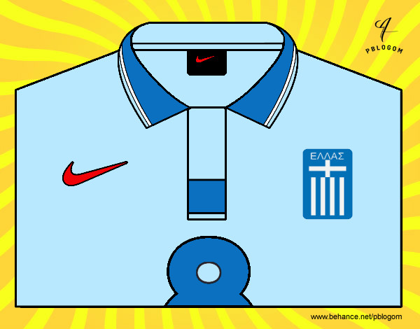 Desenho Camisa da copa do mundo de futebol 2014 da Grécia pintado por scott05