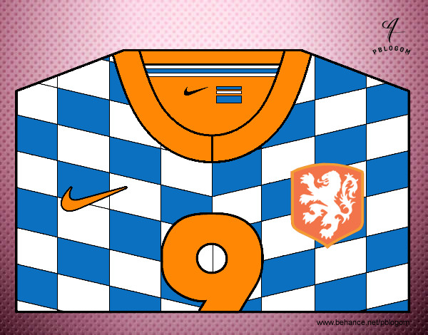 Desenho Camisa da copa do mundo de futebol 2014 da Holanda pintado por scott05
