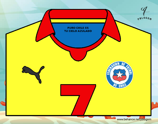 Desenho Camisa da copa do mundo de futebol 2014 do Chile pintado por scott05