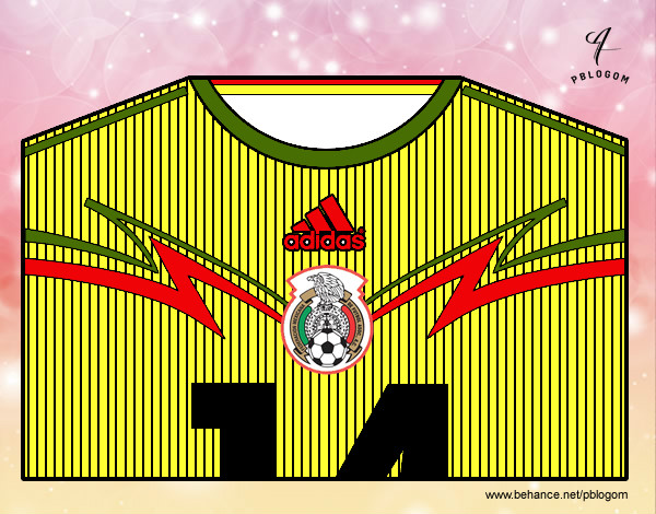 Desenho Camisa da copa do mundo de futebol 2014 do México pintado por scott05