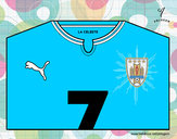 Desenho Camisa da copa do mundo de futebol 2014 do Uruguai pintado por scott05