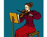 Desenho Dama violinista pintado por RegisAssun