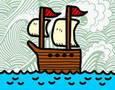 Desenho Barco no alto-mar pintado por daniel12