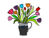 Desenho Jarro de tulipa pintado por Chocante
