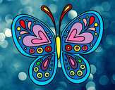 Desenho Mandala borboleta pintado por Ivana