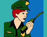 Desenho Polícia com um walkie pintado por missmirim