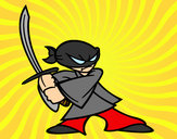 Desenho Ninja em posição pintado por daniel12