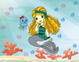 Desenho Sereia e medusa pintado por Missim