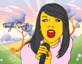 Desenho Taylor Swift cantando pintado por santanasil