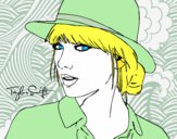 Desenho Taylor Swift com chapéu pintado por bhun
