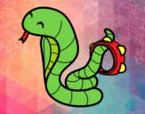 Desenho Cobra com tamborin pintado por getleman
