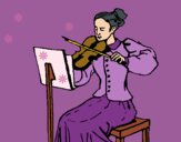 Desenho Dama violinista pintado por Missim