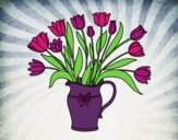 Desenho Jarro de tulipa pintado por Missim
