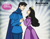 Desenho A Bela Adormecida - Príncipe Felipe e Aurora pintado por Missim