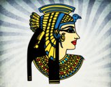 Desenho Perfil Cleopatra pintado por loen