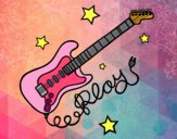 Desenho Guitarra e estrelas pintado por Pribailari