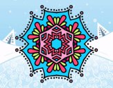 Desenho Mandala flor simétrico pintado por Amorinha