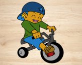 Desenho Menino em triciclo pintado por lucdan