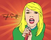 Desenho Taylor Swift cantando pintado por Amorinha