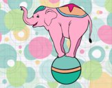 Desenho Elefante equilibrista pintado por lunefee