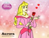 A Bela Adormecida - Aurora com uma rosa