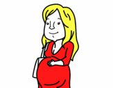 Desenho Mulher grávida pintado por vono