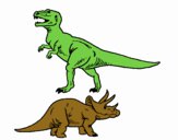 Tricerátopo e tiranossauro rex