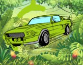 Desenho Mustang retrô pintado por manoell
