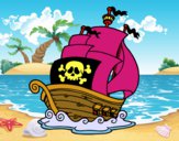 Desenho Navio de piratas pintado por marilurdes