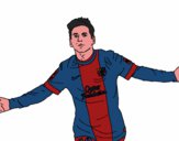 Desenho Messi pintado por santosfc