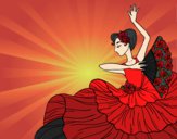Desenho Mulher flamenco pintado por Missim