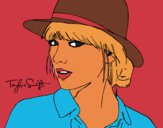 Desenho Taylor Swift com chapéu pintado por Felype