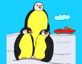 Desenho Familia pinguins pintado por marilurdes