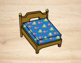 Desenho cama sem travesseiro pintado por ImShampoo