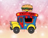 Desenho Food truck de hambúrgueres pintado por ImShampoo